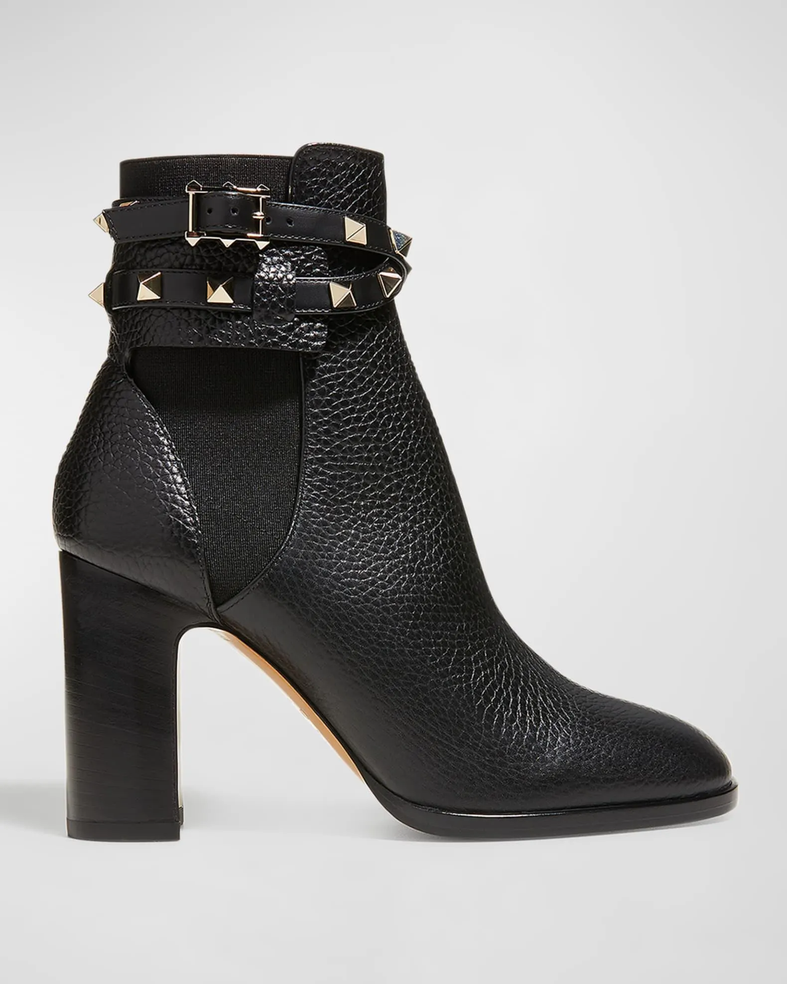 Rockstud Buckle-Wrap Ankle Booties