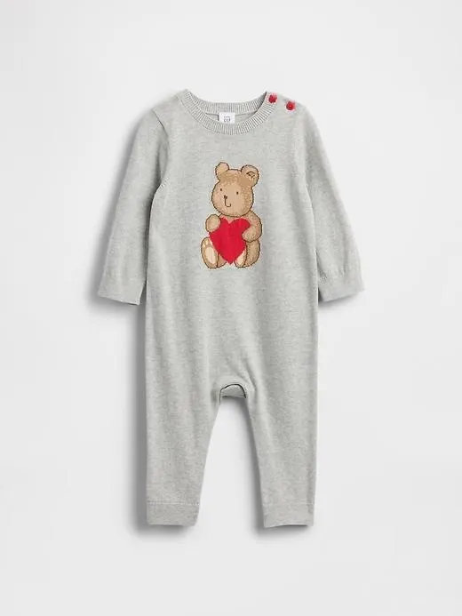 Baby Brannan Bear Heart Sweater One-Piece
