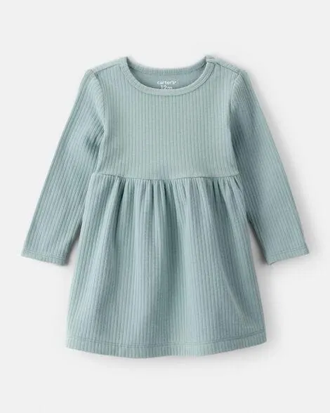 Baby Girl Long-Sleeve Dress - Green
