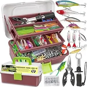 THKFISH Fishing Lures Kit, Bass Fishing Gear Kit for Freshwater Tackle Box with Tackle Included Topwater Baits, Swimbaits, Frog, Fsihing Bait Accessories Gift for Men
