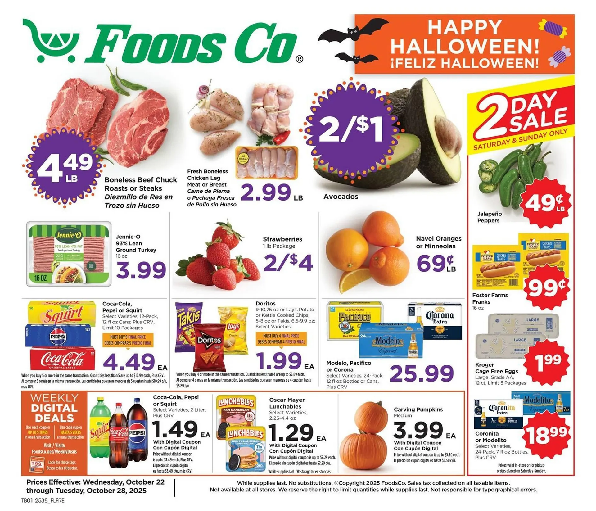 Weekly ad Foods Co weekly ad from October 22 to October 28 2025 - Page 1