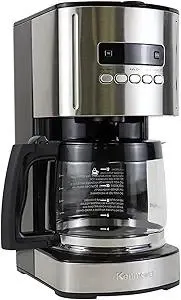 Kenmore Drip Coffee Maker - Programmable Cafe Machine With Glass Pot, Regular & Bold Brew, Auto Shut Off Large Water Reservoir, Reusable Filter, Kitchen Appliances For Cafeteria Barista, 12 Cup Black