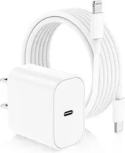 iPhone Fast Charger,Type C Wall Charger Block Plug and 10ft USB C to Lightning Charging Cable Cord Long,Power Adapter Cube Brick Box for Apple iPhone 14 Pro Max/14 Plus/14/13/12 Mini/11/XS Max/XR/iPad