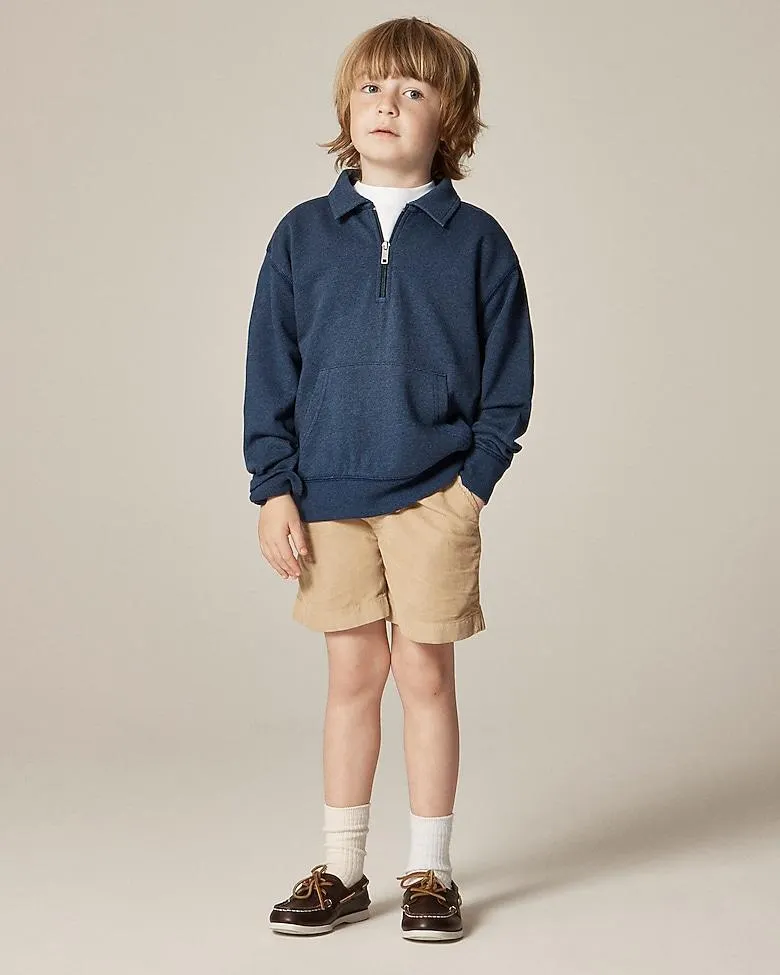 Kids' quarter-zip pullover in terry