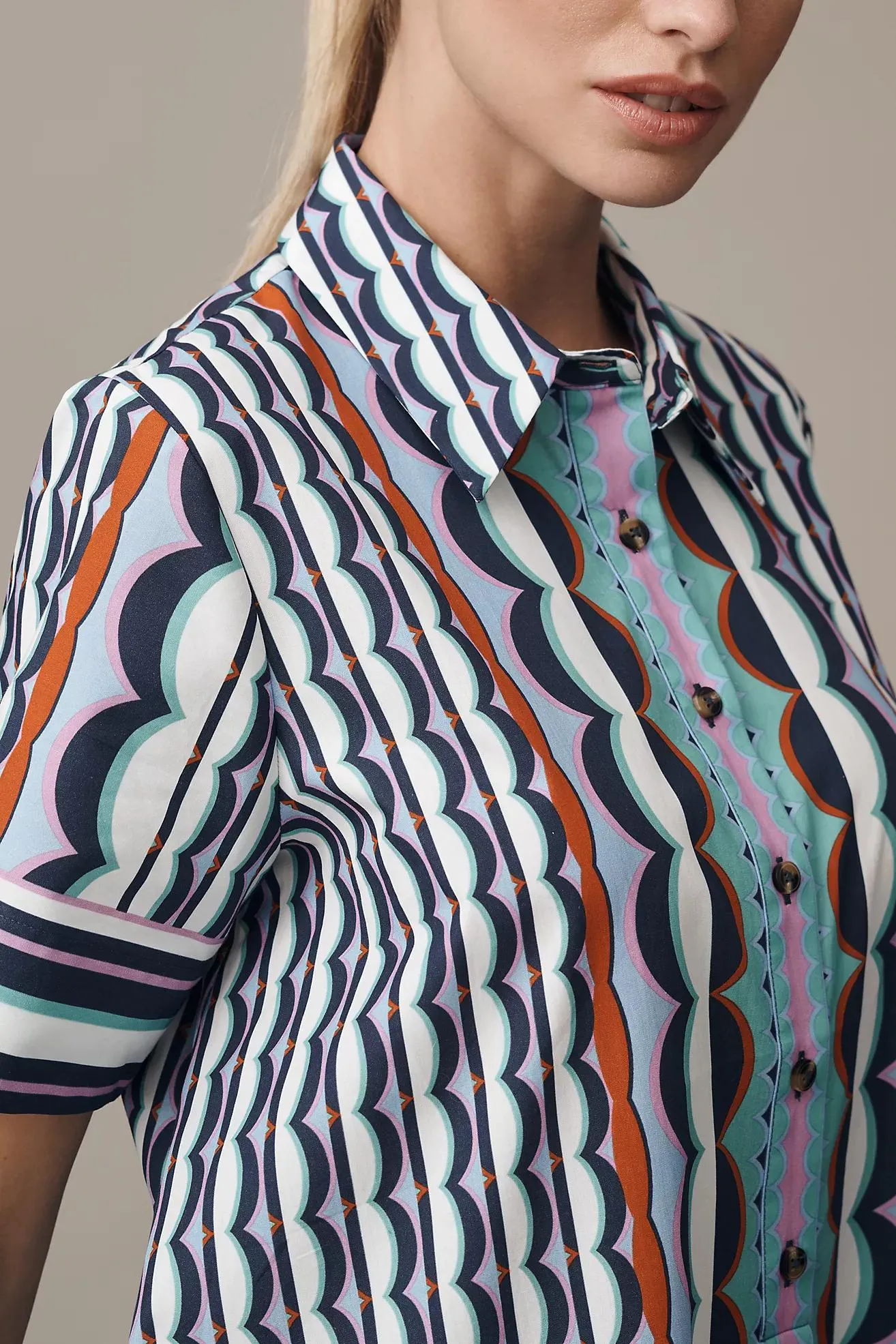 The Pollie Short-Sleeve Swing Tunic Mini Dress