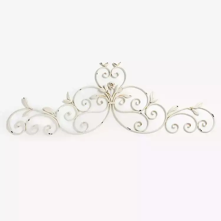 White Birds Scroll Wall Plaque