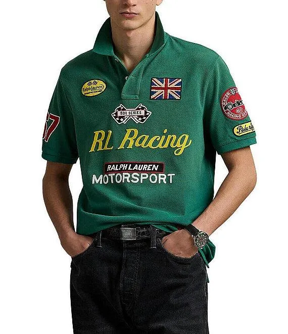 Classic Fit RL Racing Mesh Short Sleeve Polo Shirt