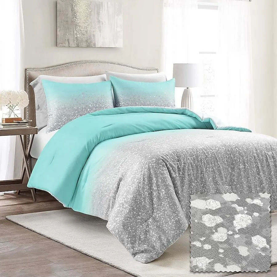 Lush Decor Aqua Ombre Twin Comforter