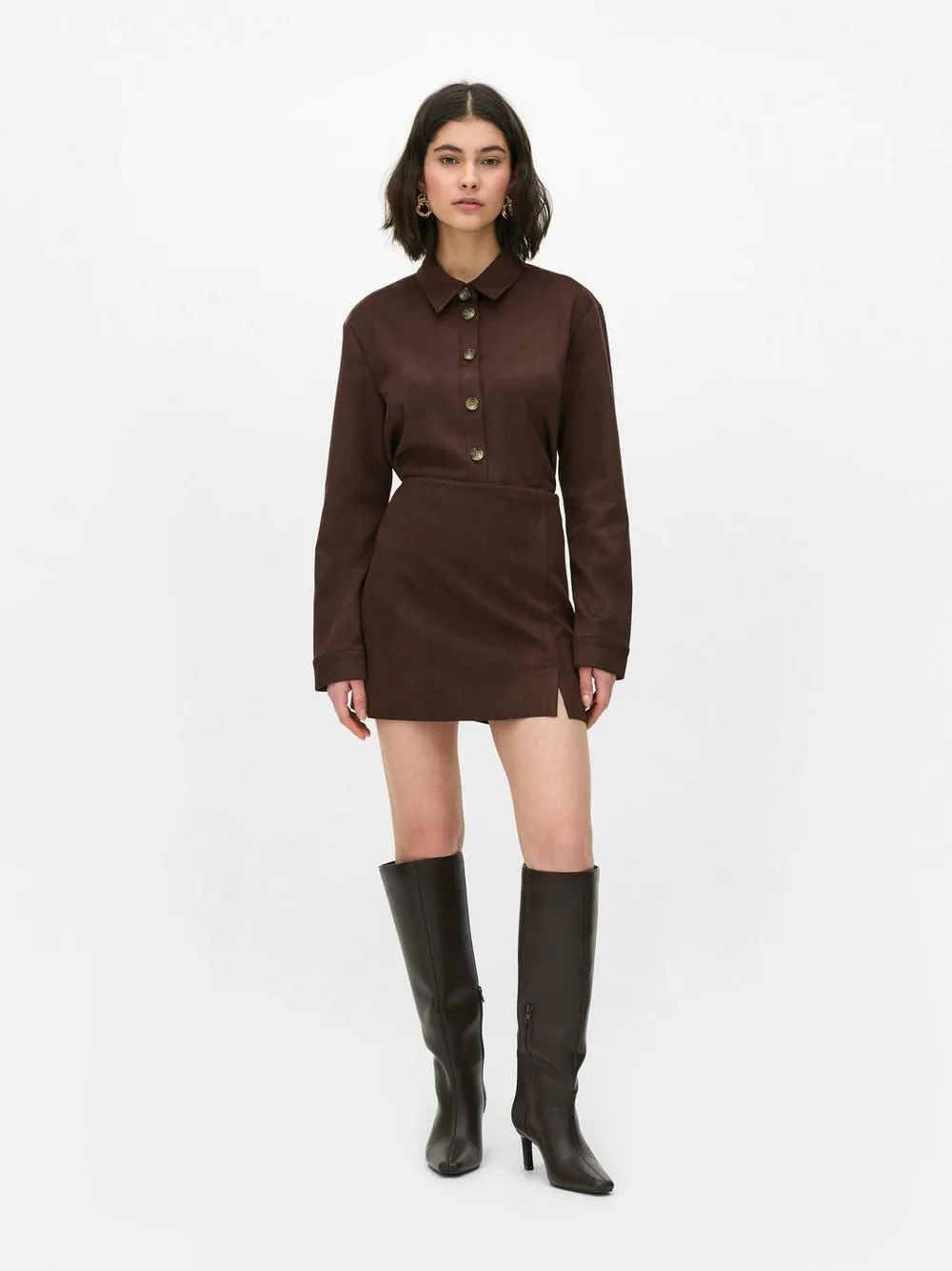 Faux Suede Mini Skirt