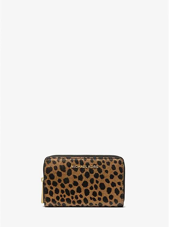 Jet Set Small Cheetah Print Calf Hair Wallet