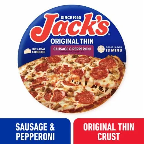 Jack’s Original Thin Crust Sausage and Pepperoni Frozen Pizza