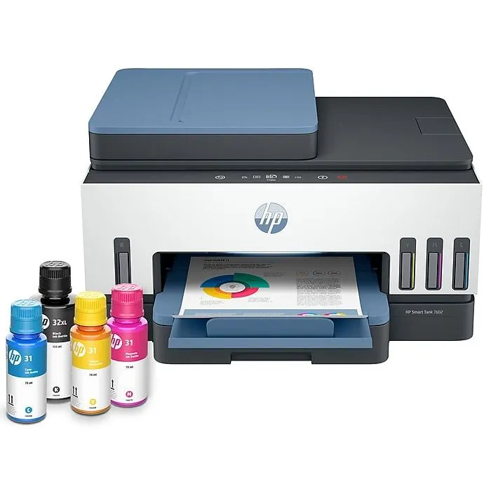 HP Smart Tank 7602 Wireless Color All-in-One Cartridge Free Ink Tank Printer,