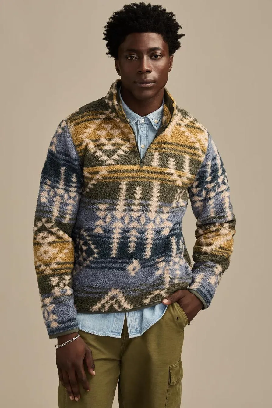 faux shearling 1/4 zip