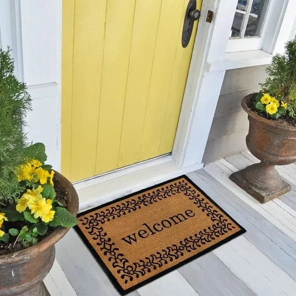 George Towne Living-OVERSIZED-24x36 Outdoor Coir Mat-Welcome Border - 24x36