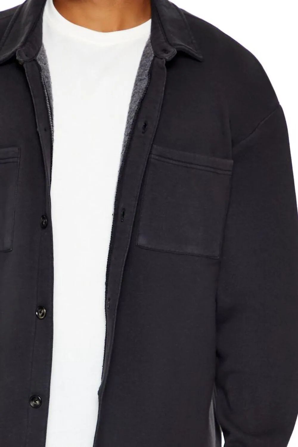 Washed Button-Front Pocket Shirt