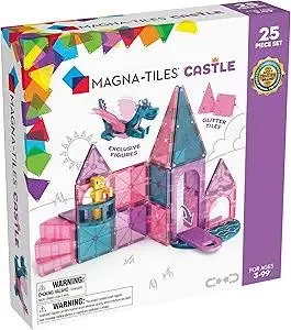 MAGNA-TILES Castle 25-Piece Magnetic Construction Set, The Original Magnetic Building Brand