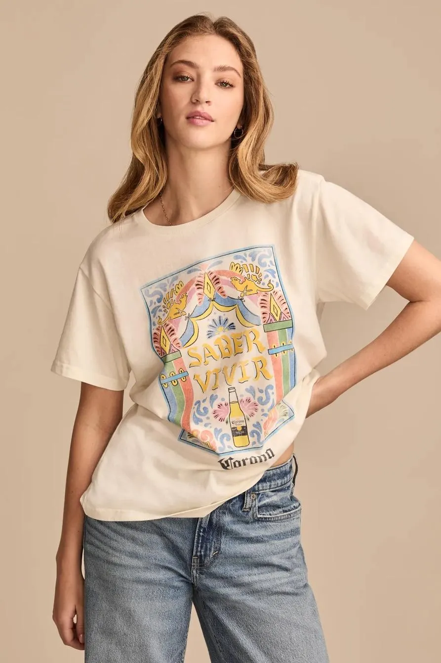 corona know how to live boyfriend tee