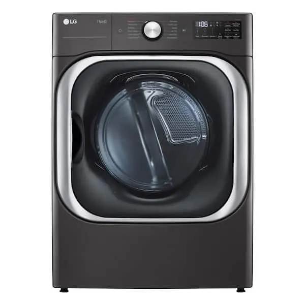 9.0 cu. ft. Vented SMART Stackable Electric Dryer in Black Steel with TurboSteam and Sensor Dry Technology