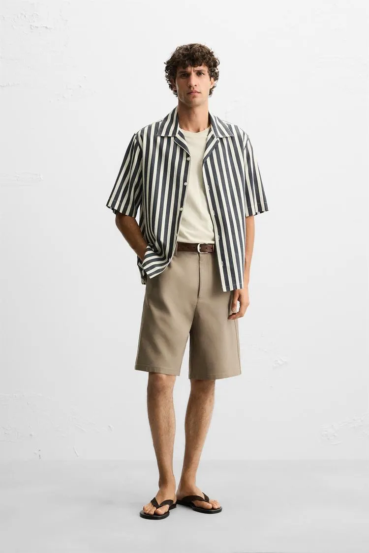 TEXTURED WEAVE STRIPED SHIRT