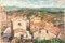 Pino Romanò, Houses in the Hills, Oil Painting, 1990s