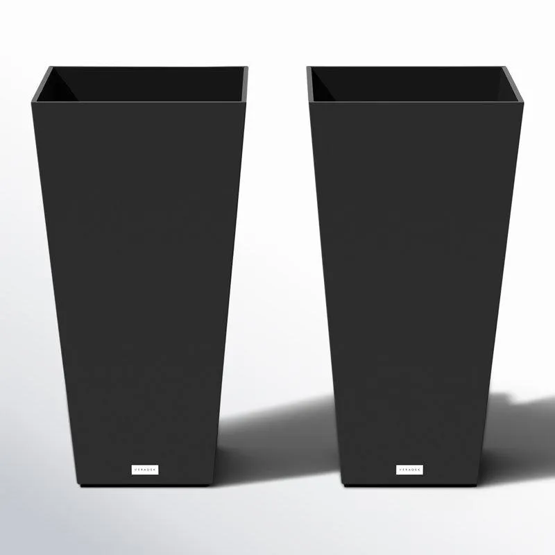 30" H x 15.25" W x 15.25" D Black Pure Series Midland Planter