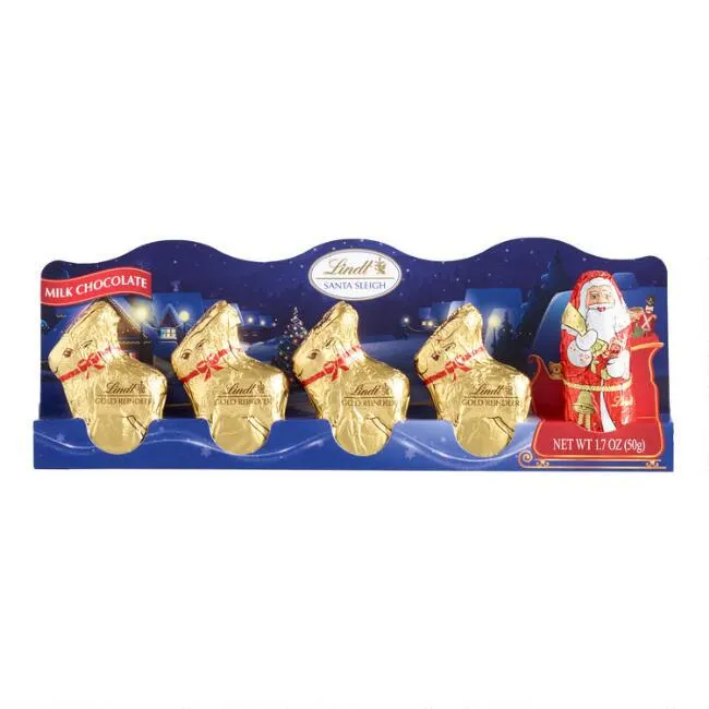 Lindt Mini Milk Chocolate Santa And Reindeer 5 Piece