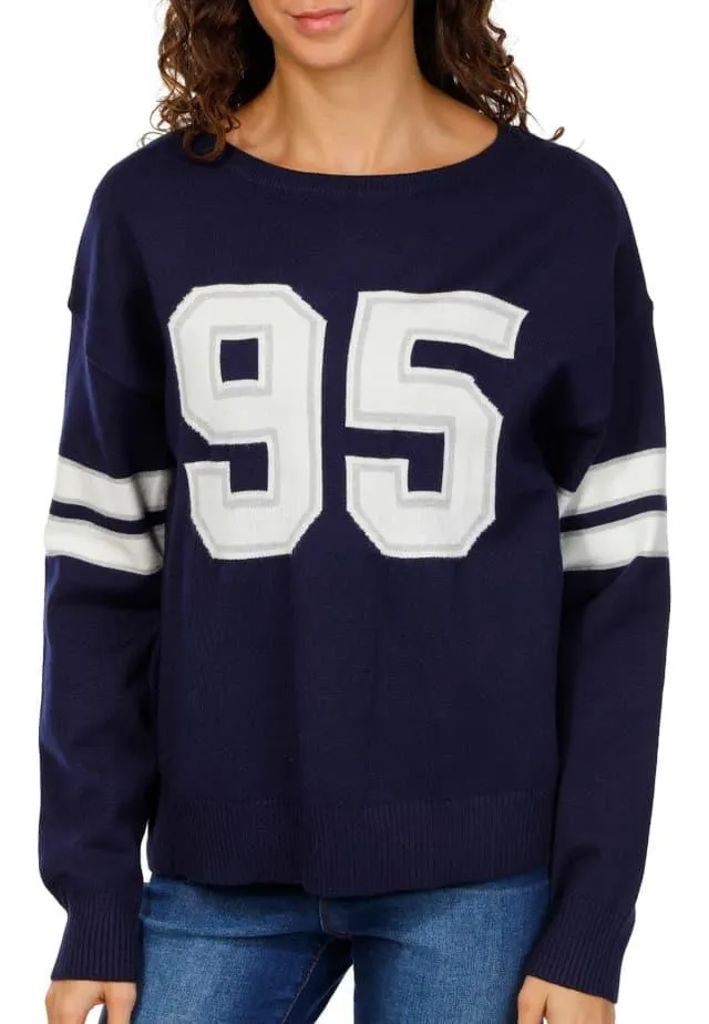 Madden Girl Juniors Long Sleeve Varsity Sweater