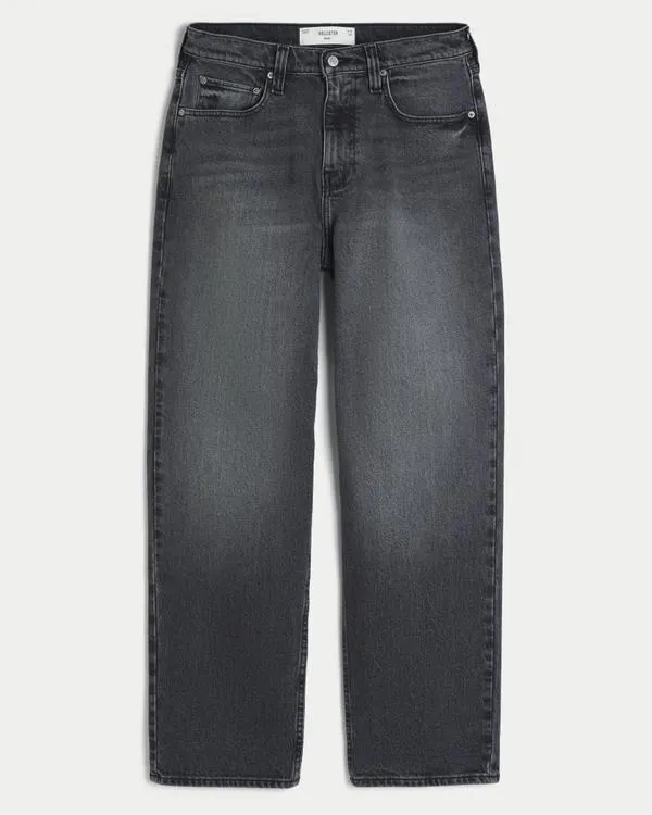 Washed Black Baggy Jeans