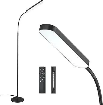 Floor lamp, 15w/1000lm Bright LED Floor Lamp with Stepless Adjustable 3000K-6000K Colors and Dimmer, Remote and Touch Control, Adjustable Gooseneck Floor Lamp for Living Room