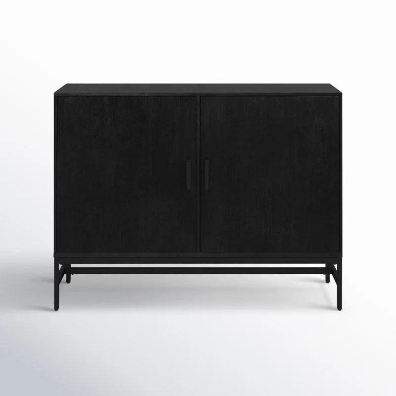 Black Rowley Solid Wood Storage Cabinet