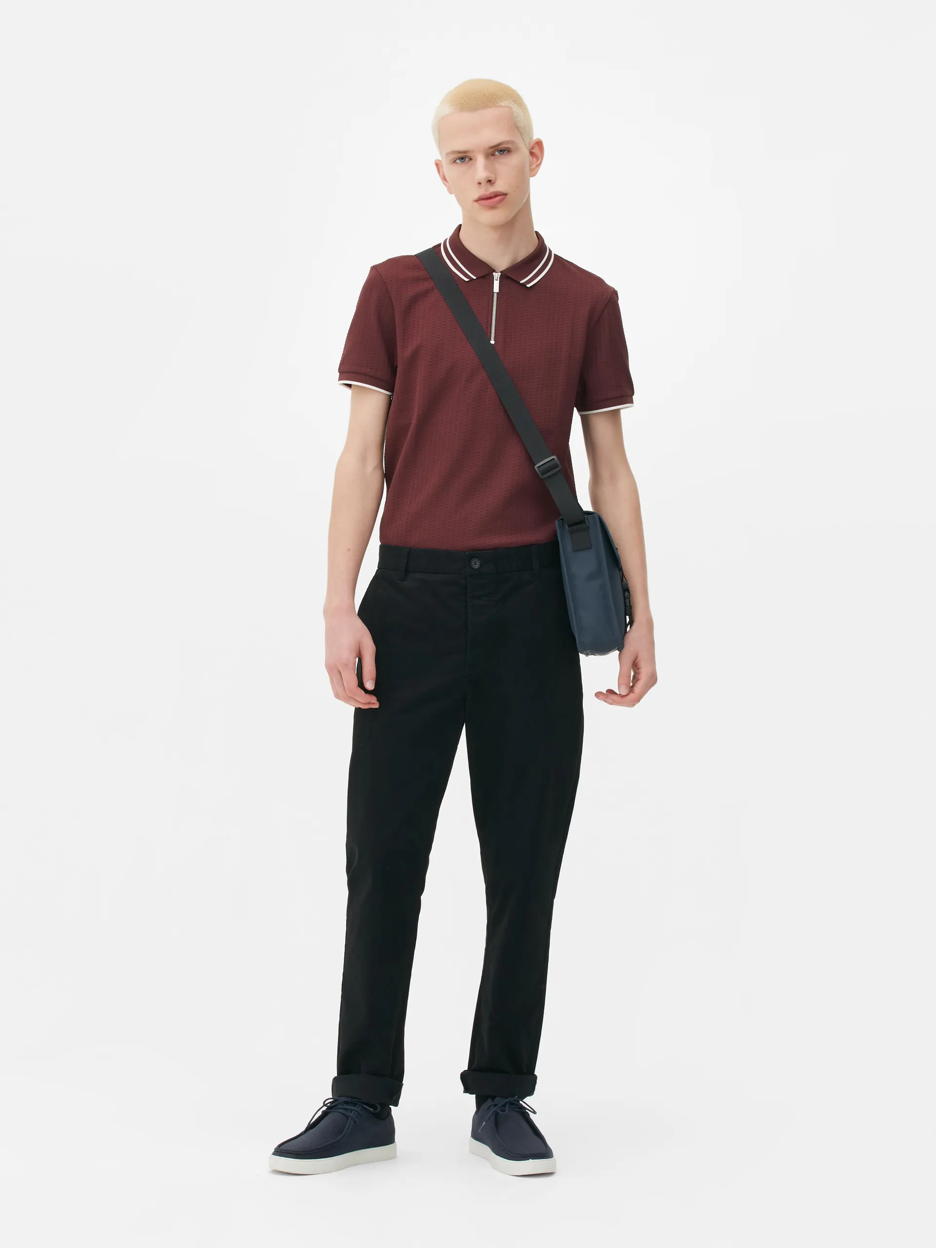 Poloshirt met textuur