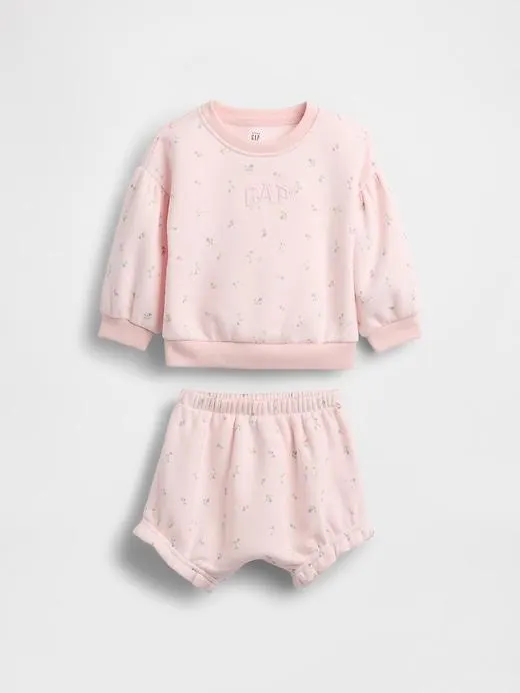 Baby VintageSoft Floral Logo Outfit Set