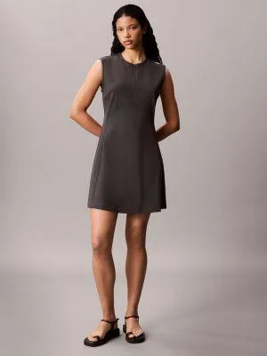 Quarter Zip A-Line Mini Dress