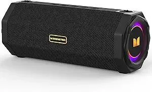 Monster Speaker S200 Wireless Portable Bluetooth Speaker, 24H Playtime, IPX6 Waterproof, 50W Stereo Sound, Bluetooth 5.4, Dual Bass Speakers, Perfect for Home, Parties, and Travel.