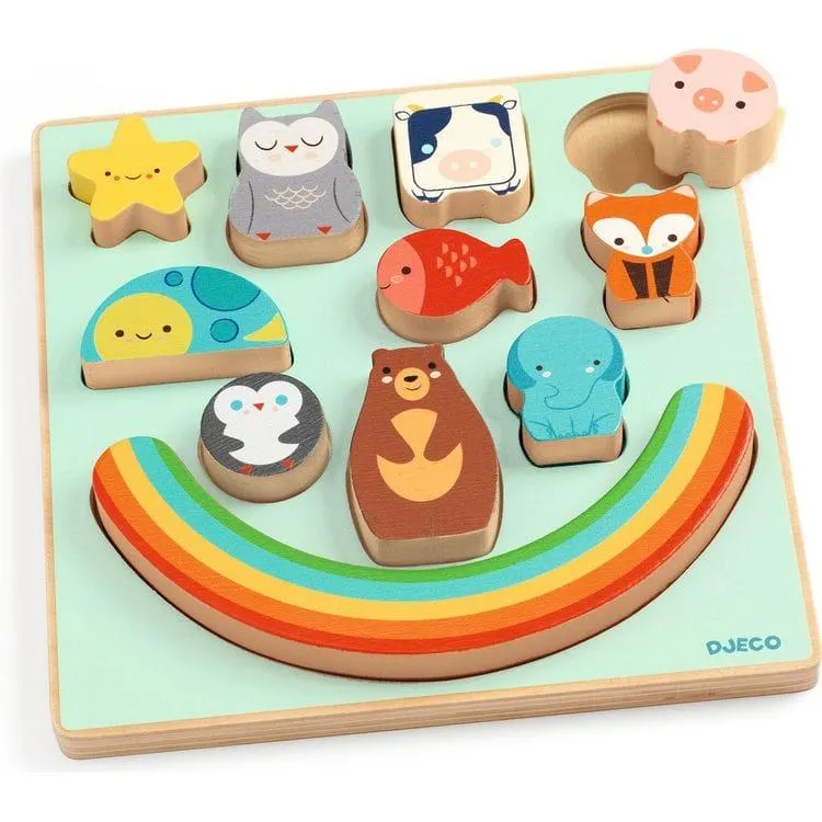 Wooden Puzzle & Balancing Game - Rainbow