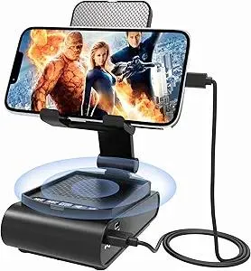 Gifts for Men,Cell Phone Stand with Wireless Bluetooth Speaker HD Surround Sound for Home and Outdoors with Bluetooth Speaker for Desk Compatible with iPhone for ipad,All Smartphones