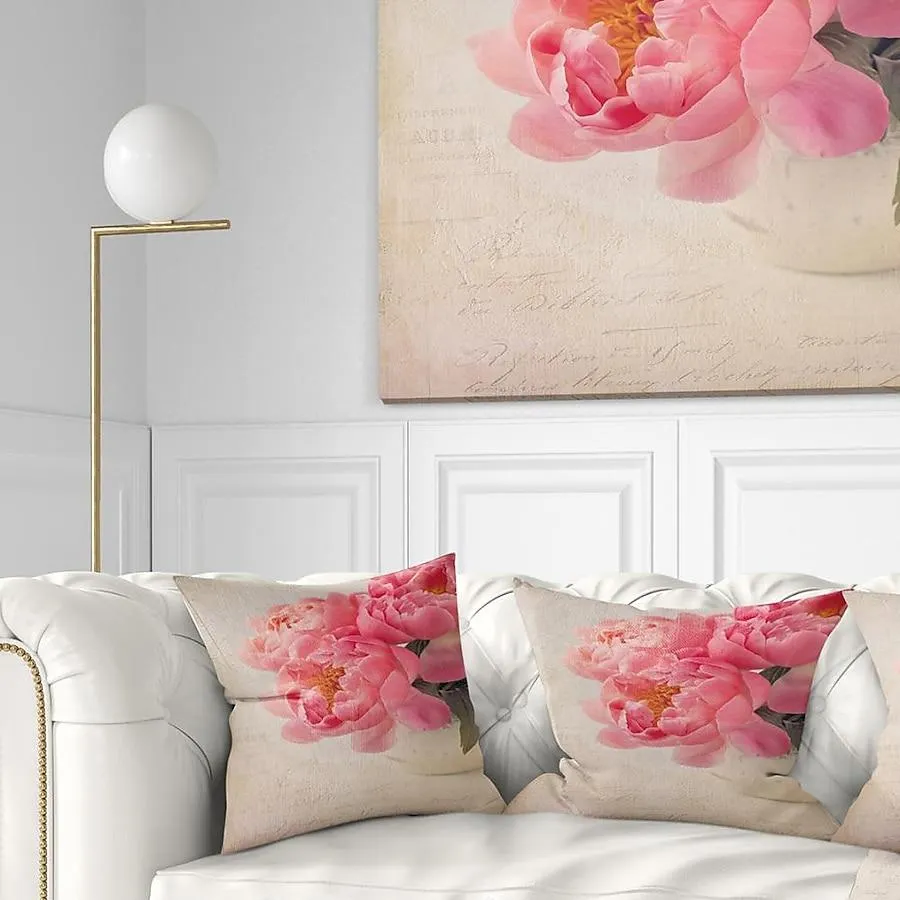 Designart 18-in x 18-in Pink Square Indoor Decorative Pillow