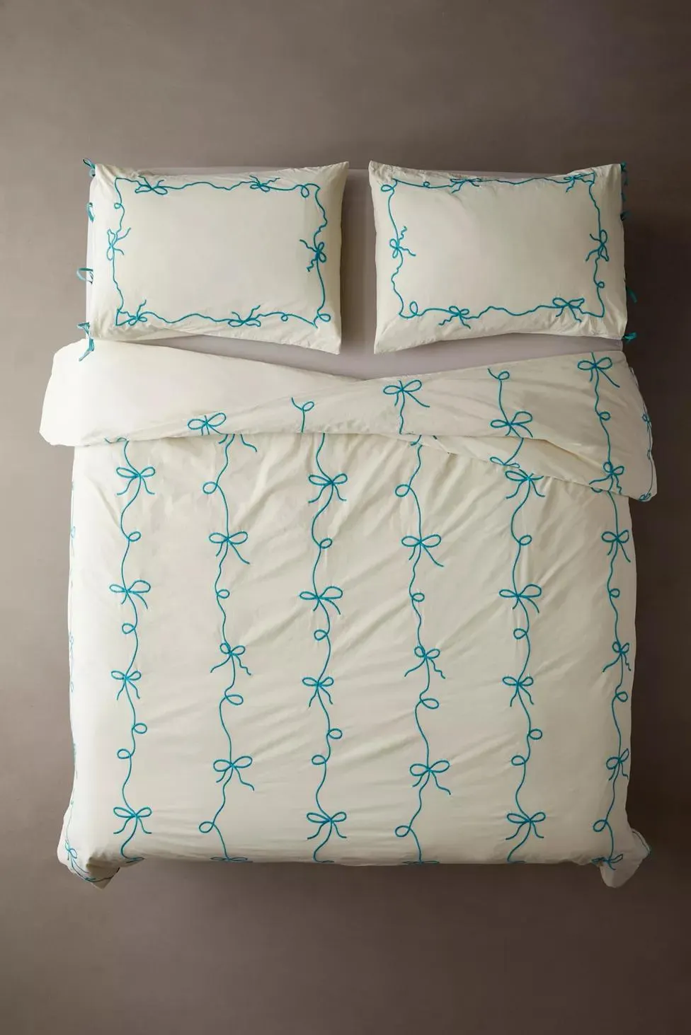 Lacey Bows Femme Embroidered Duvet Cover