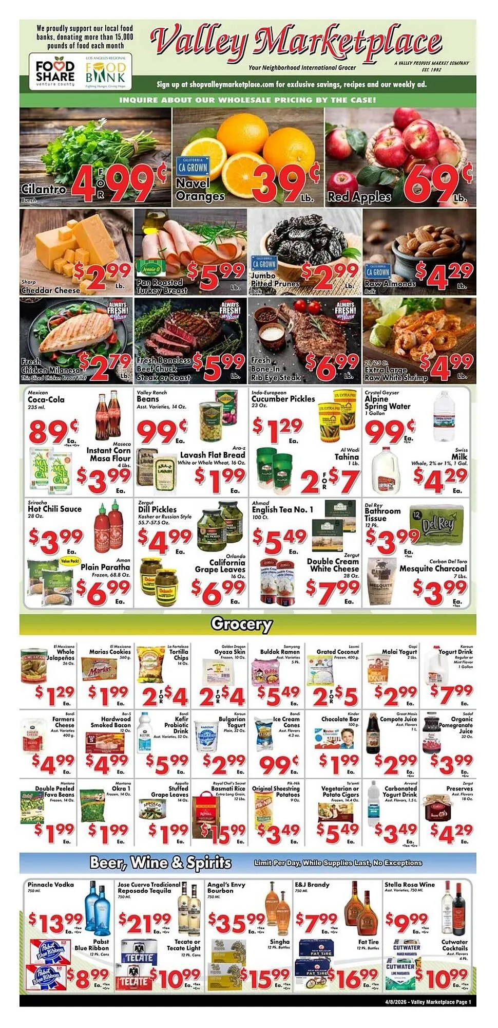 Weekly ad Valley Marketplace weekly ad from April 8 to April 14 2026 - Page 1