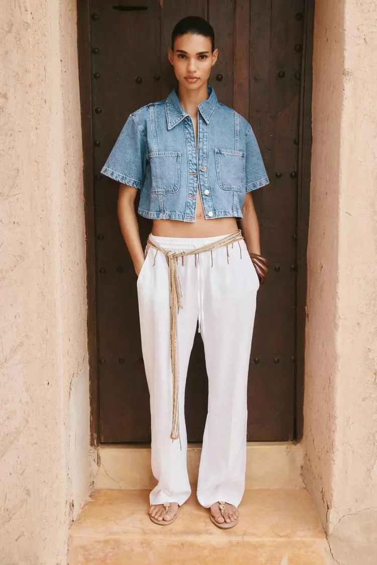 Z1975 DENIM CROP SHIRT