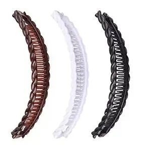 1st Choice 3 Pieces Clincher Combs Banana Combs Banana Clip Grip Comb Fishtail Fish Hair Lady Fish Shape Ponytail Banana Clip Girls Long Women Clamp Accessory