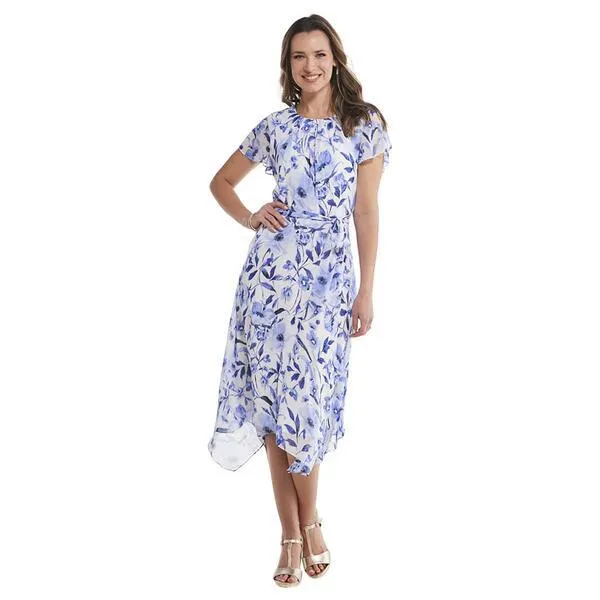 Womens Madison Leigh Flutter Sleeve Floral Shift Dress