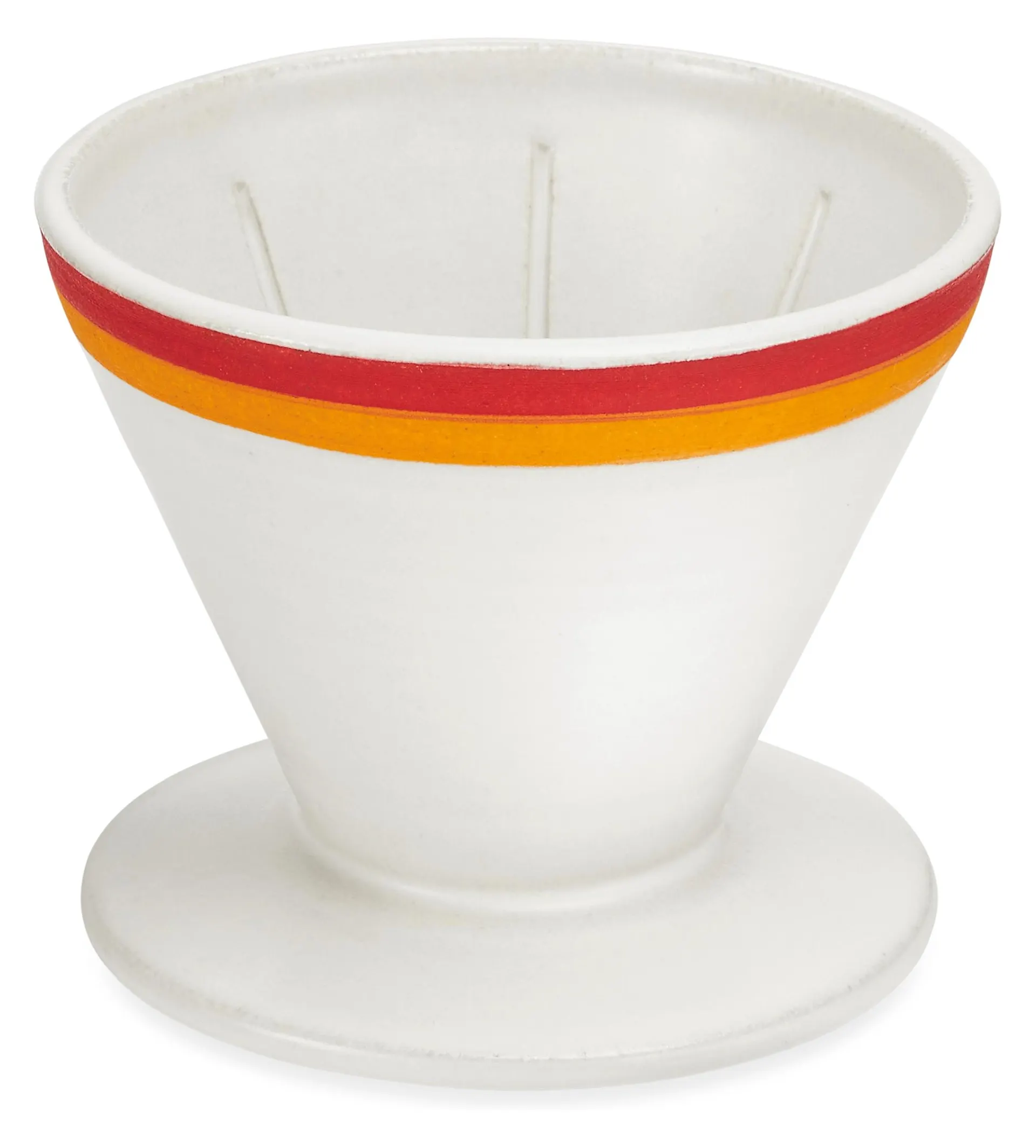 Merrick Pour-Over in White with Red/Orange Stripes