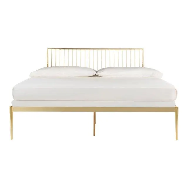 Metal Queen Bed in Gold