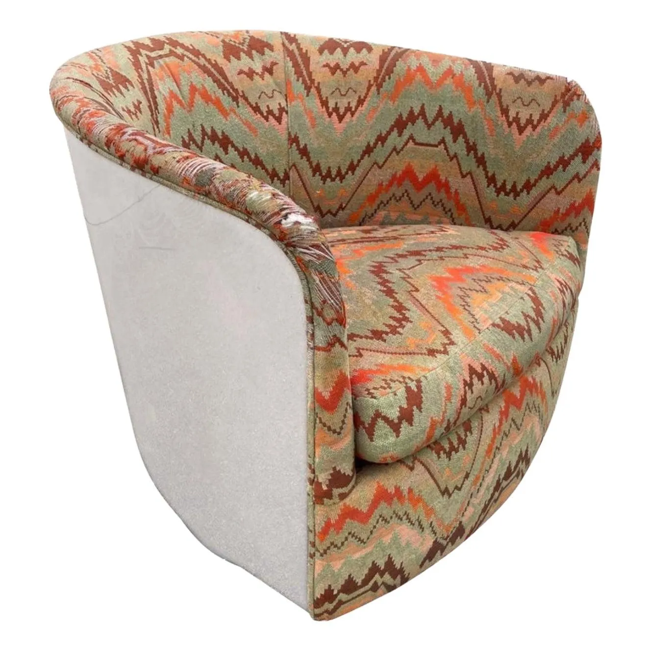 Milo Baughman for Thayer Coggin Chrome Barrel Swivel Chair