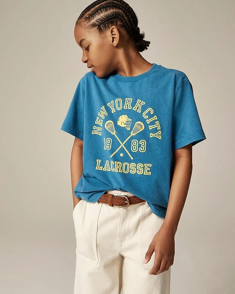 Kids' short-sleeve lacrosse graphic T-shirt