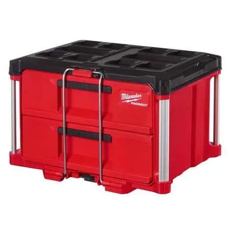 Milwaukee Packout 22 in. Modular 2-Drawer Tool Box Black/Red