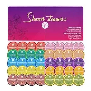 40 PCS Shower Steamers Aromatherapy for Women or Men, 10 Scents Organic with Rose Lavender Mint Watermelon Eucalyptus Lemon Rosemary Grapefruit, Shower Bombs Spa Birthday Gifts for Her Him