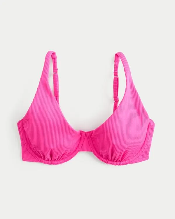 Curvy High Apex Ribbed Underwire Bikini Top