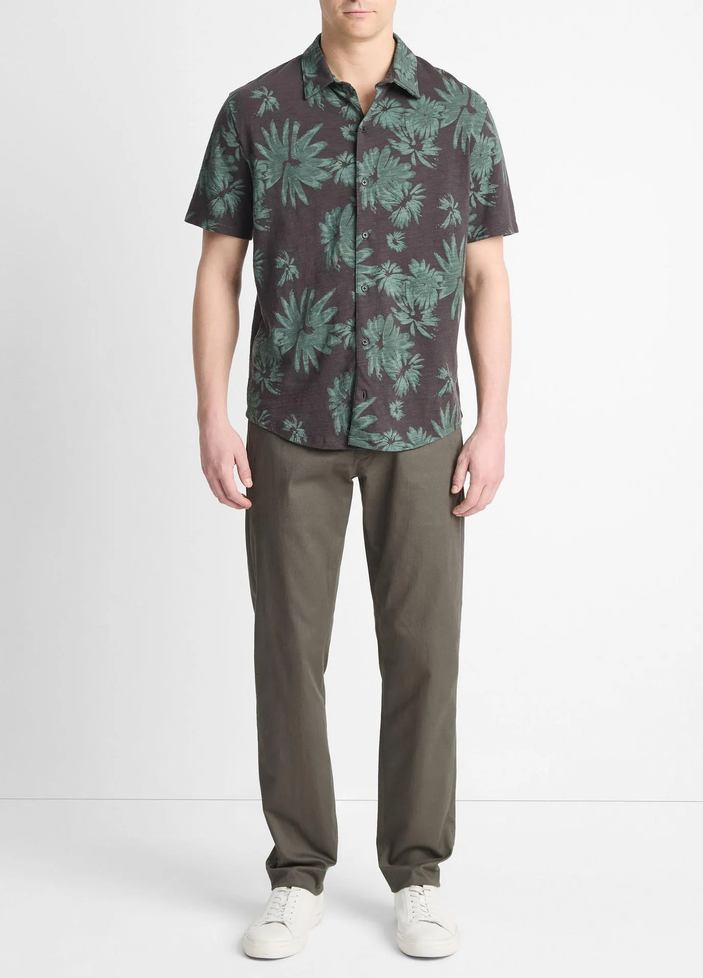 Tossed Blooms Cotton Button-Front Shirt